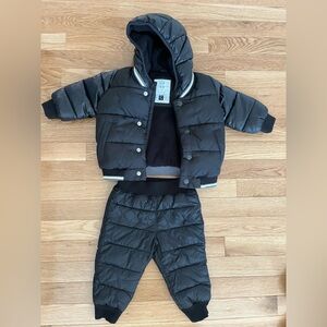 Baby Gap Black Puffer Jacket and Snow Pants Set